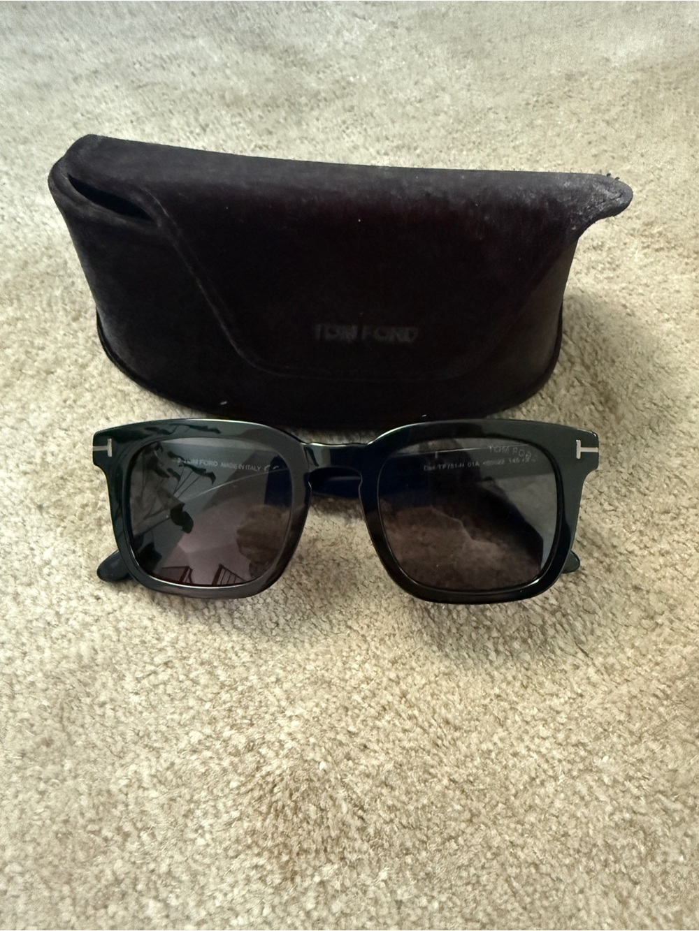 Ford Glossy Black Sunglasses with Dark Lenses